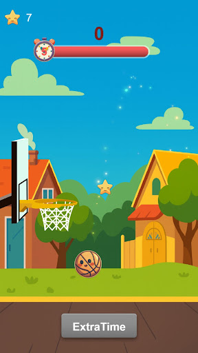 Basketball Shot play screen with the hoop